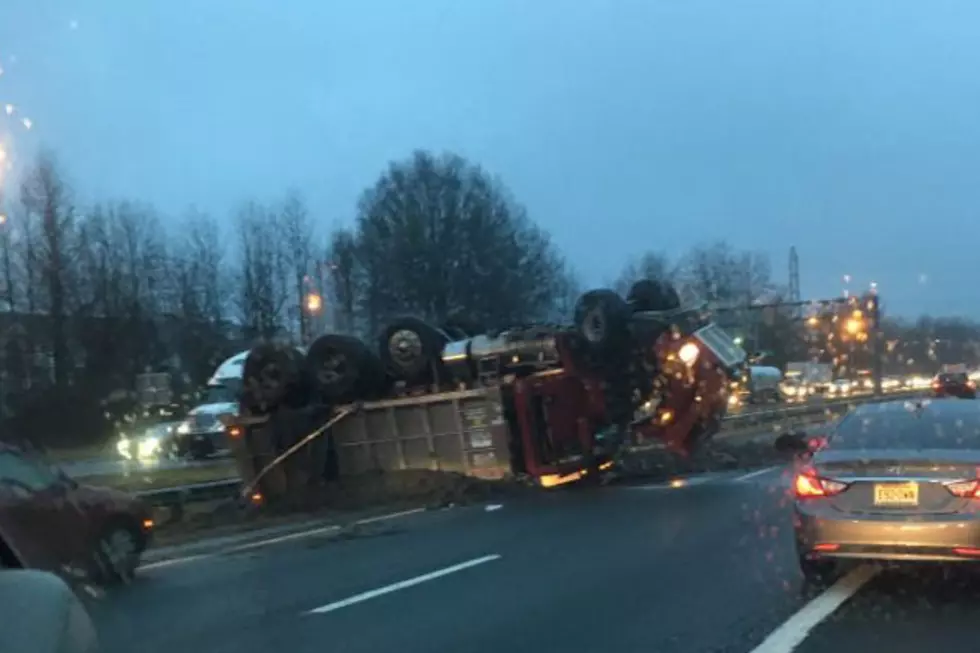 Overturned dump truck on Route 195 slows NJ morning commute