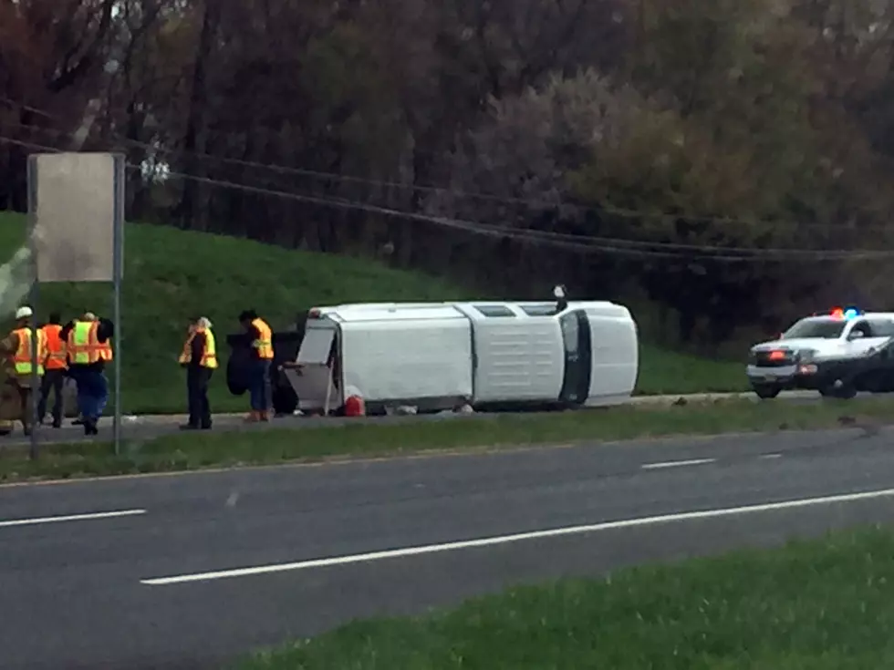 Overturned truck closes Route 202 at Somerville Circle
