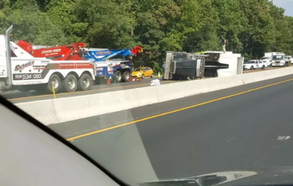 Overturned dump truck slows Route 78 commute in Hunterdon County