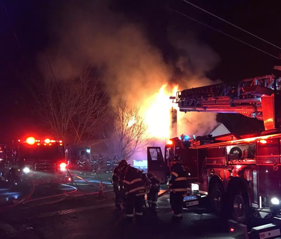 WATCH: South Jersey firefighter’s home in flames after truck slams house, gas pipe