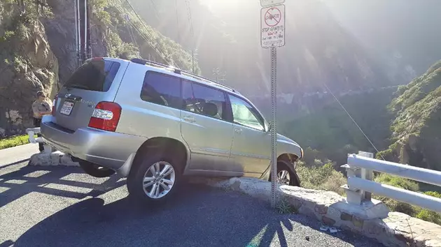 California driver survives cliff crash, gets struck by bus