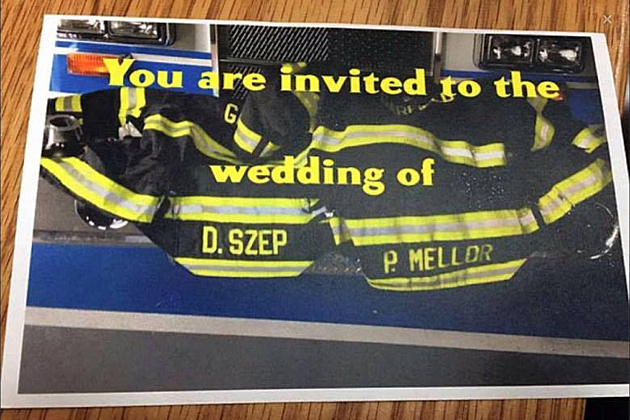 Bliss! Firefighters out of hot seat for posting wedding invite online