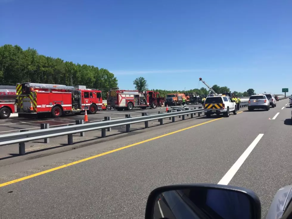 NJ Turnpike truck fire slows northbound traffic in Mercer County