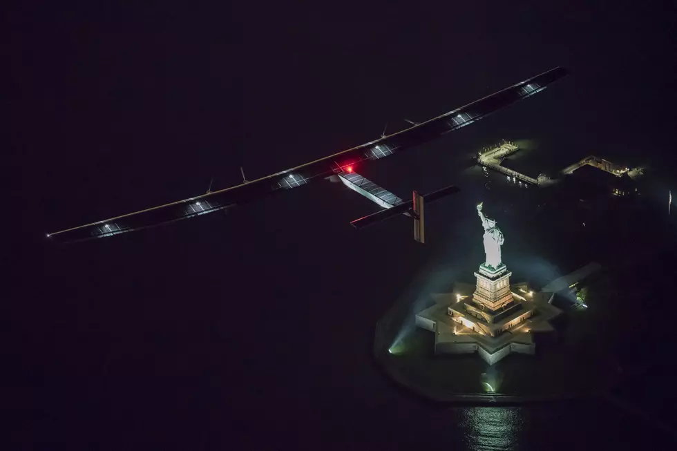 Solar-powered airplane lands in New York City