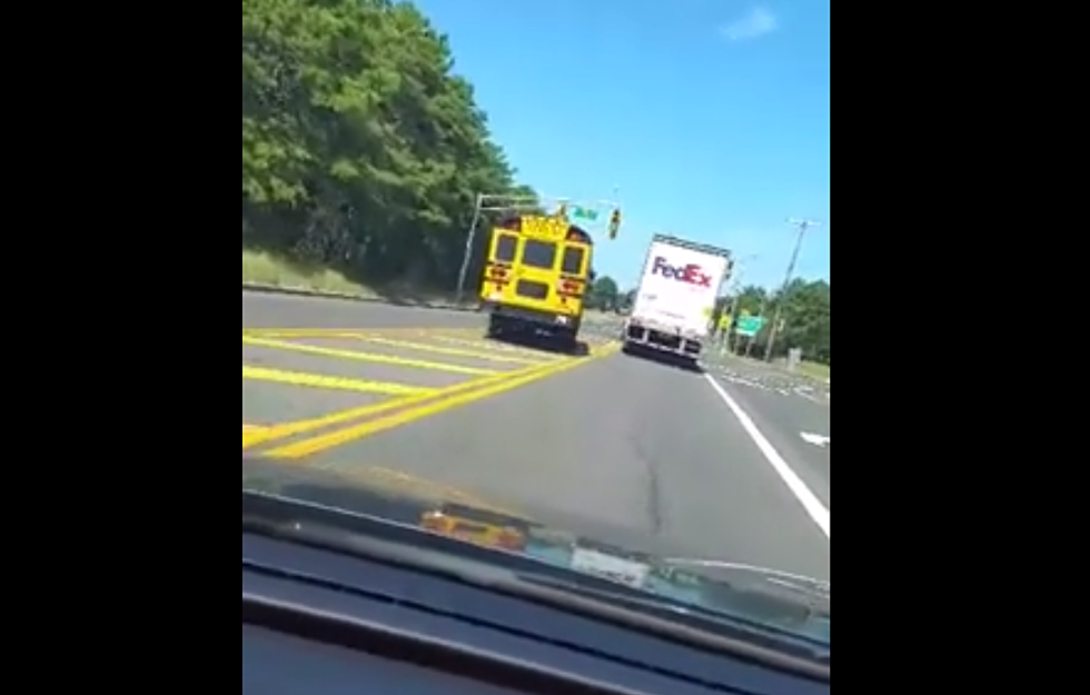Road rage: NJ school bus, FedEx truck swerve toward incoming traffic