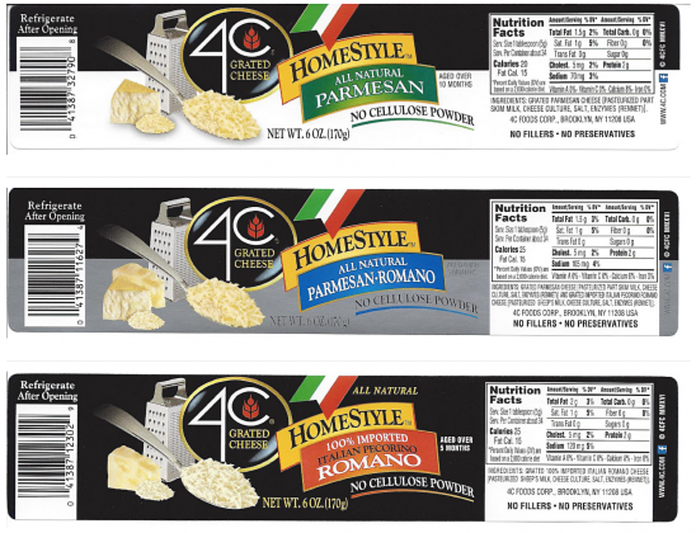Grated Cheese Recall: 4C Food Corp. Pullls Products Due to Possible Salmonella