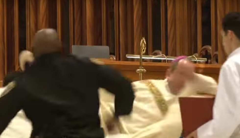 Chaotic video shows attack on Newark bishop