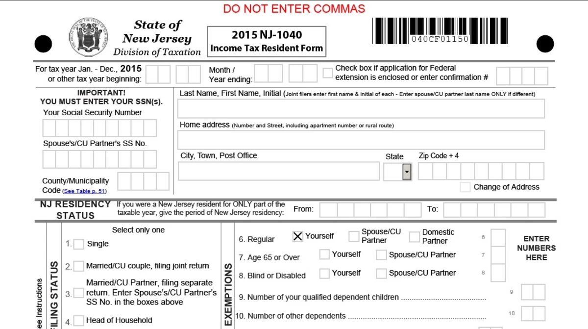 New Jersey State Tax Form 2023 Printable Forms Free Online