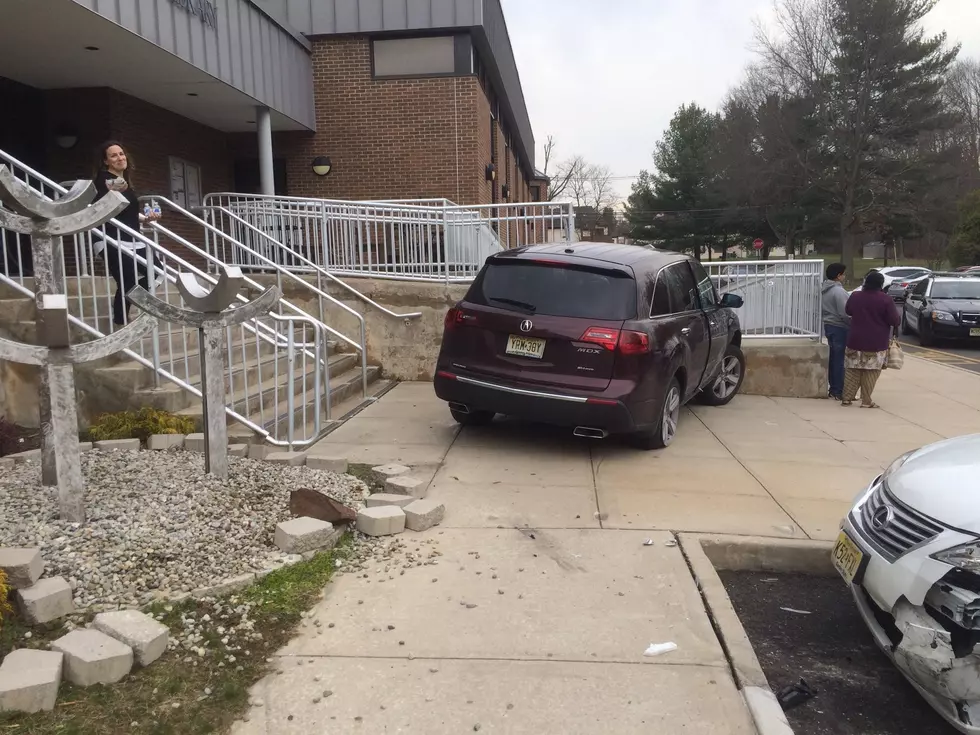 SUV hits wall outside South Brunswick library
