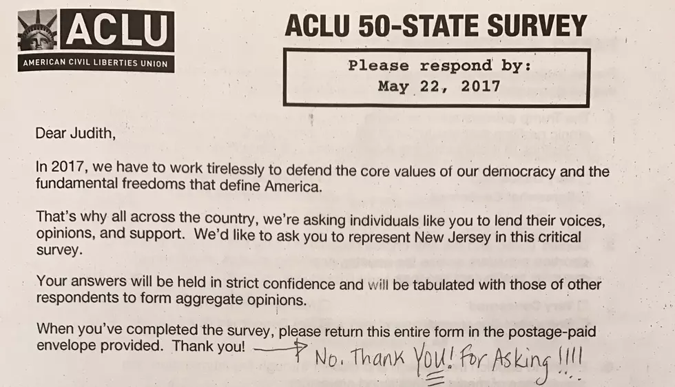 Judi Franco answers an ACLU questionnaire in typical Judi fashion