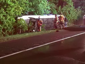Dozens Hurt in Turnpike Bus, Truck Collision