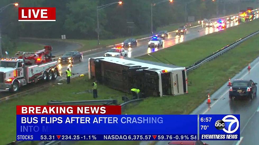 Bus overturns on Route 280, injuring two