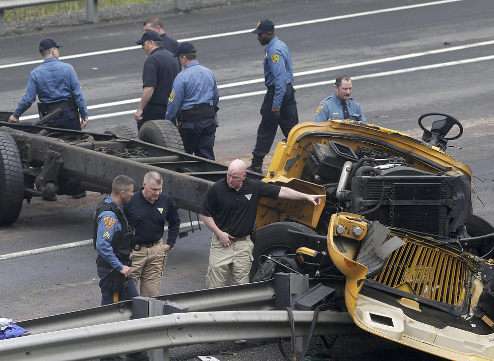 Student, adult dead after school bus torn apart on Route 80