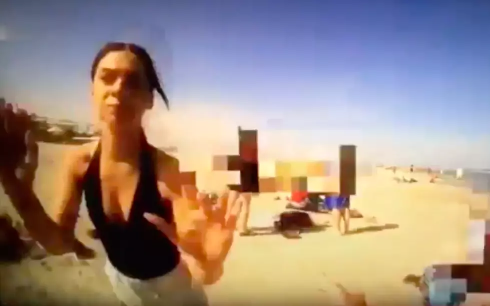 Wildwood beach arrest video: Woman hits cop first