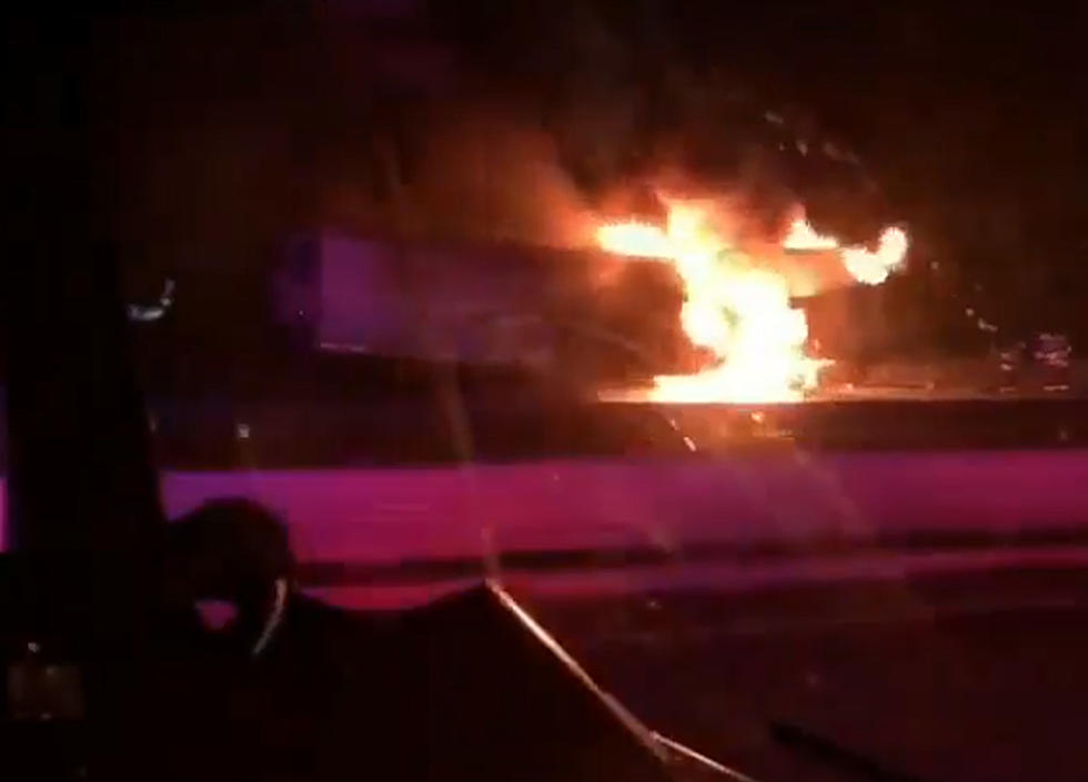 WATCH: Truck fire torches 35,000 pounds of produce