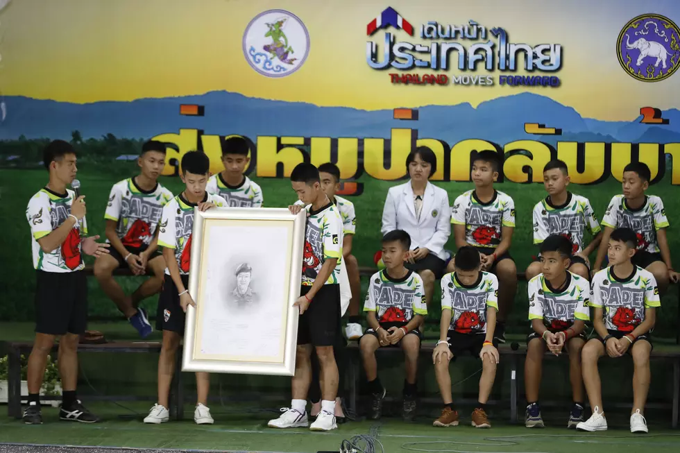 Thai youth soccer players rescued from cave meet the media