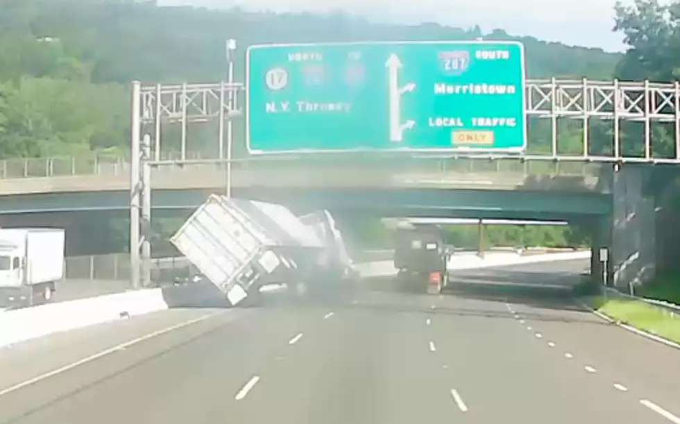 ‘Road rage’ truck flips over on NJ highway — Caught on camera