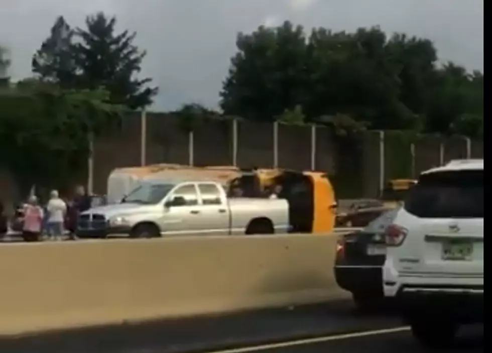Hit-and-run driver flipped school bus on NJ Turnpike, cops say