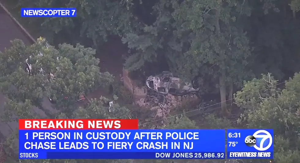 Car flips over during NJ police pursuit