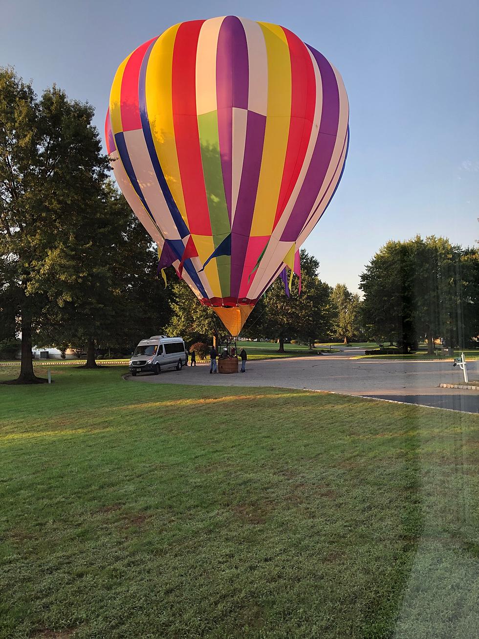 A hot air balloon landed right by my house this weekend