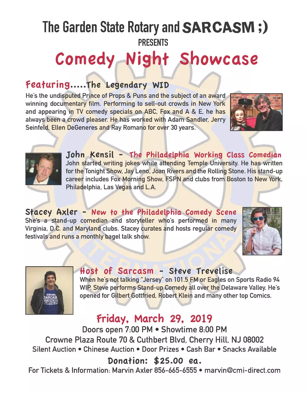 Comedy benefit this Saturday for Garden State Rotary Club