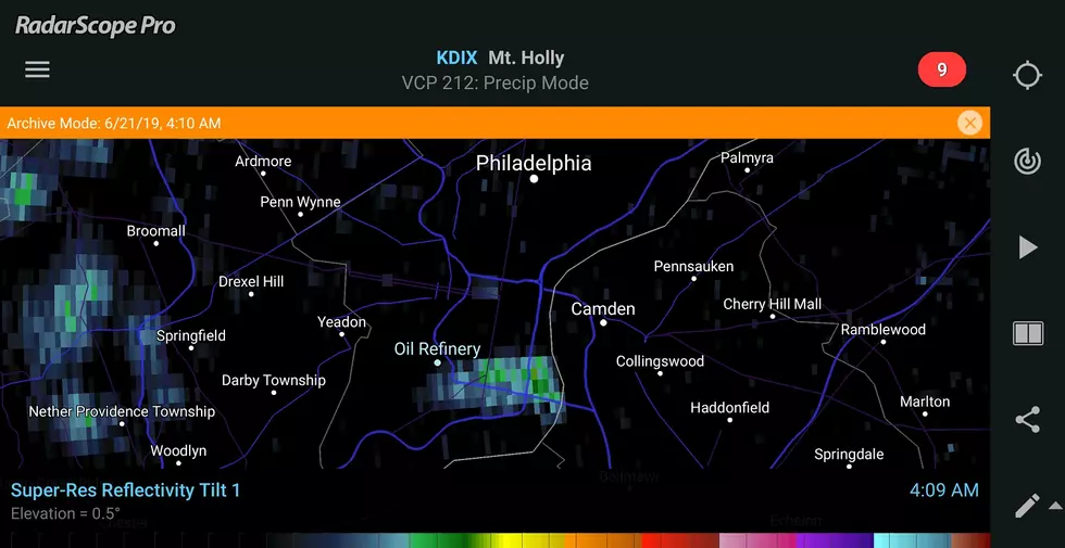 Initial refinery fire on weather radar