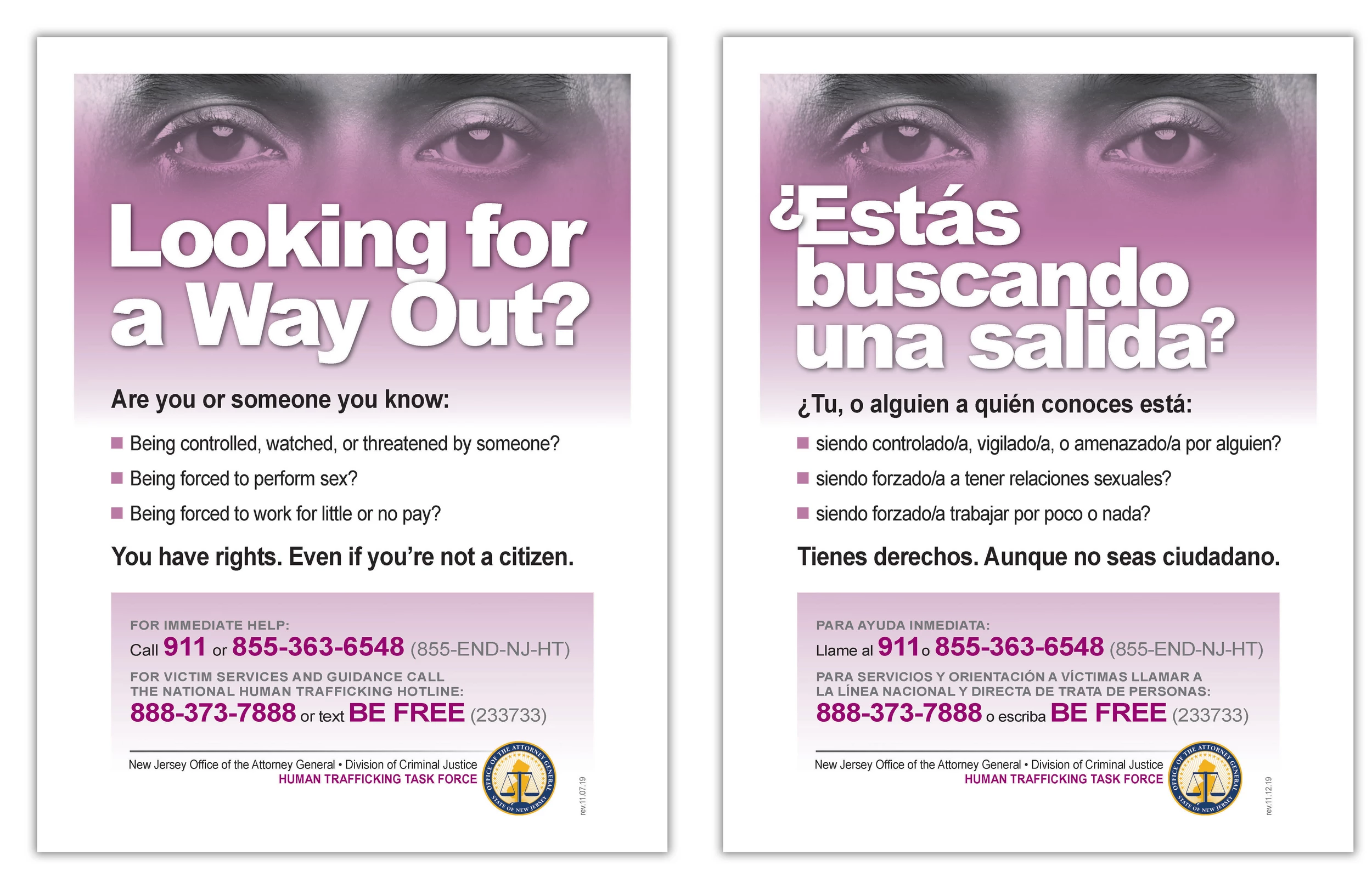 Posters at NJ rest stop restrooms target human trafficking