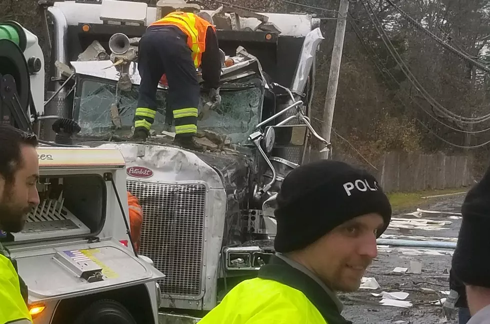 Truck after being removed from a building