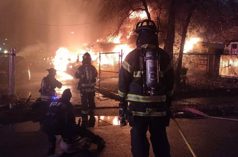 Buses on fire in East Orange