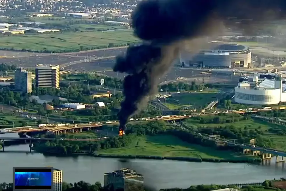 Truck fire closes Turnpike ramp, black smoke seen for miles