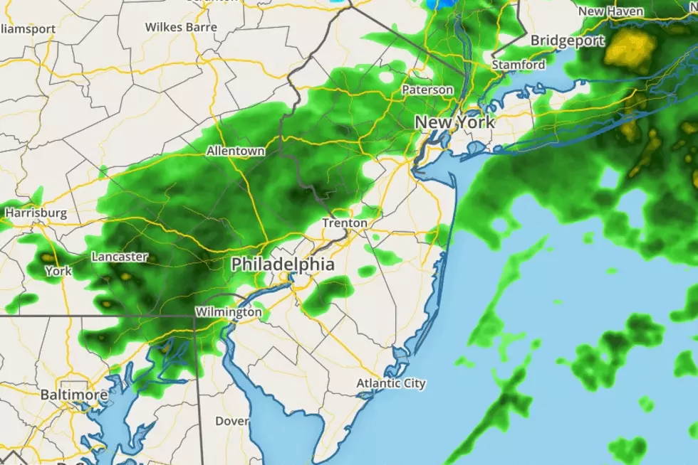 Green radar for NJ Tuesday morning, but luckily a drier afternoon