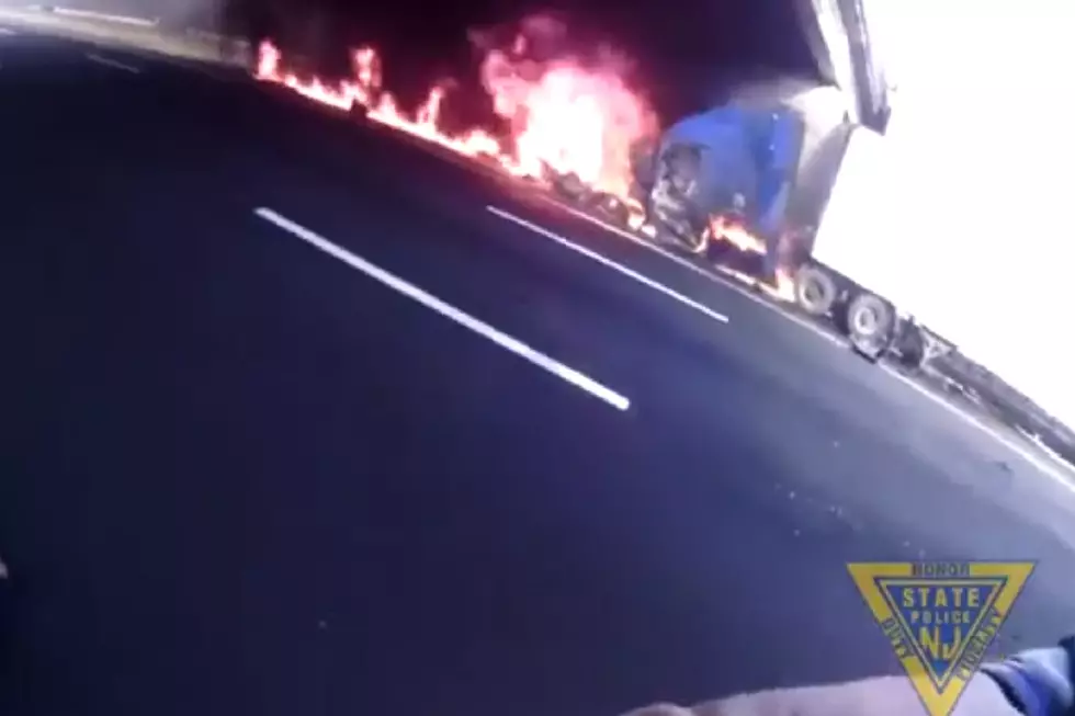 VIDEO: NJ troopers pull driver from exploding truck on Route 287