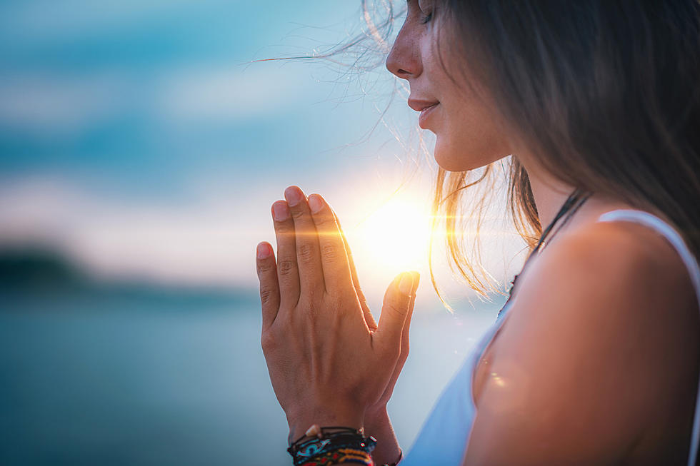 Meditating. Close Up Female Hands Prayer