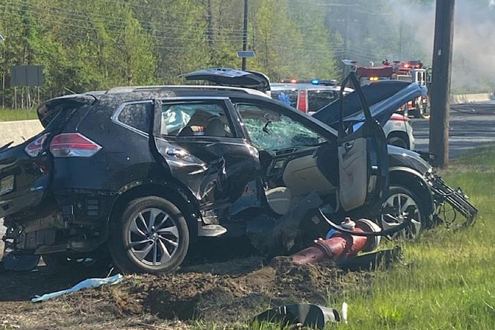 Dump truck ignites after crash with SUV on Route 1 in South Brunswick