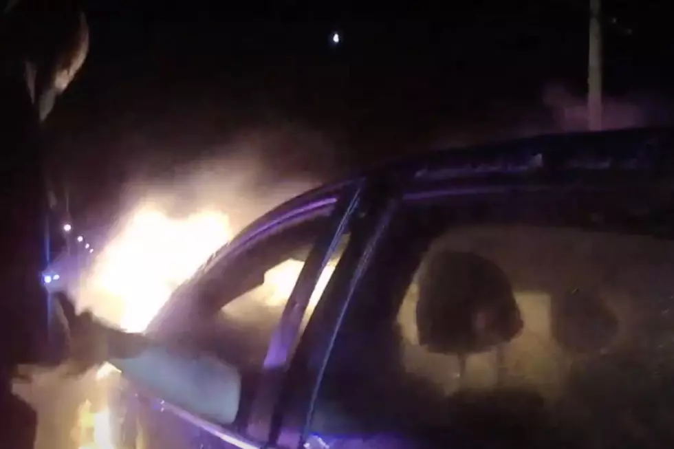 Video shows police save driver from burning car in Atlantic City