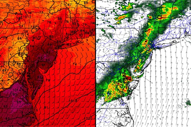 Wednesday NJ weather: Heat Advisory and severe thunderstorms