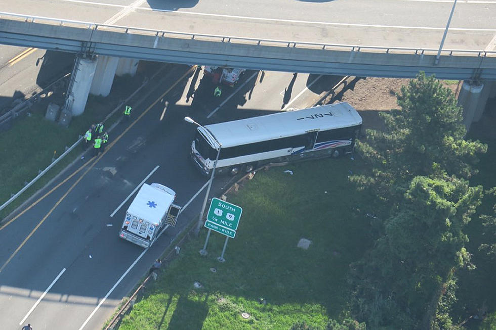 12 hurt as NJ Transit buses crash on Turnpike ramp