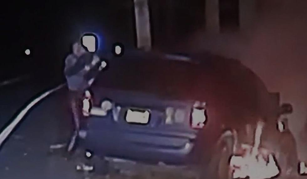 Rookie cop pulls man from burning car