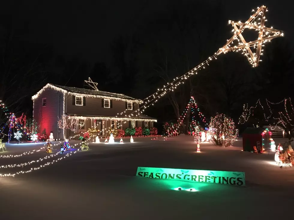 Friendly Christmas lights competition in the NJ snow