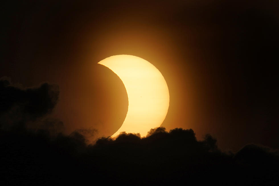 LOOK: Partial solar eclipse visible in NJ during sunrise Thursday