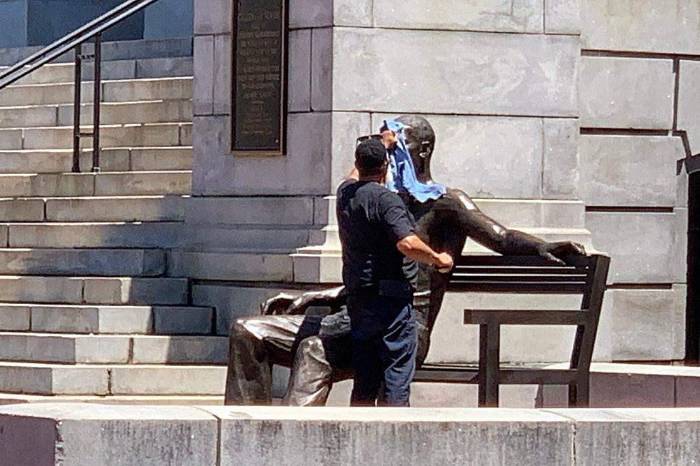 The new George Floyd statue in Newark, NJ vandalized