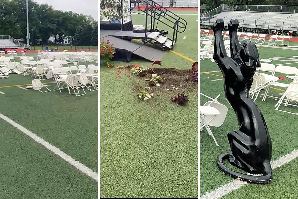 Grads gone wild: Mascot statue destroyed, field left in shambles