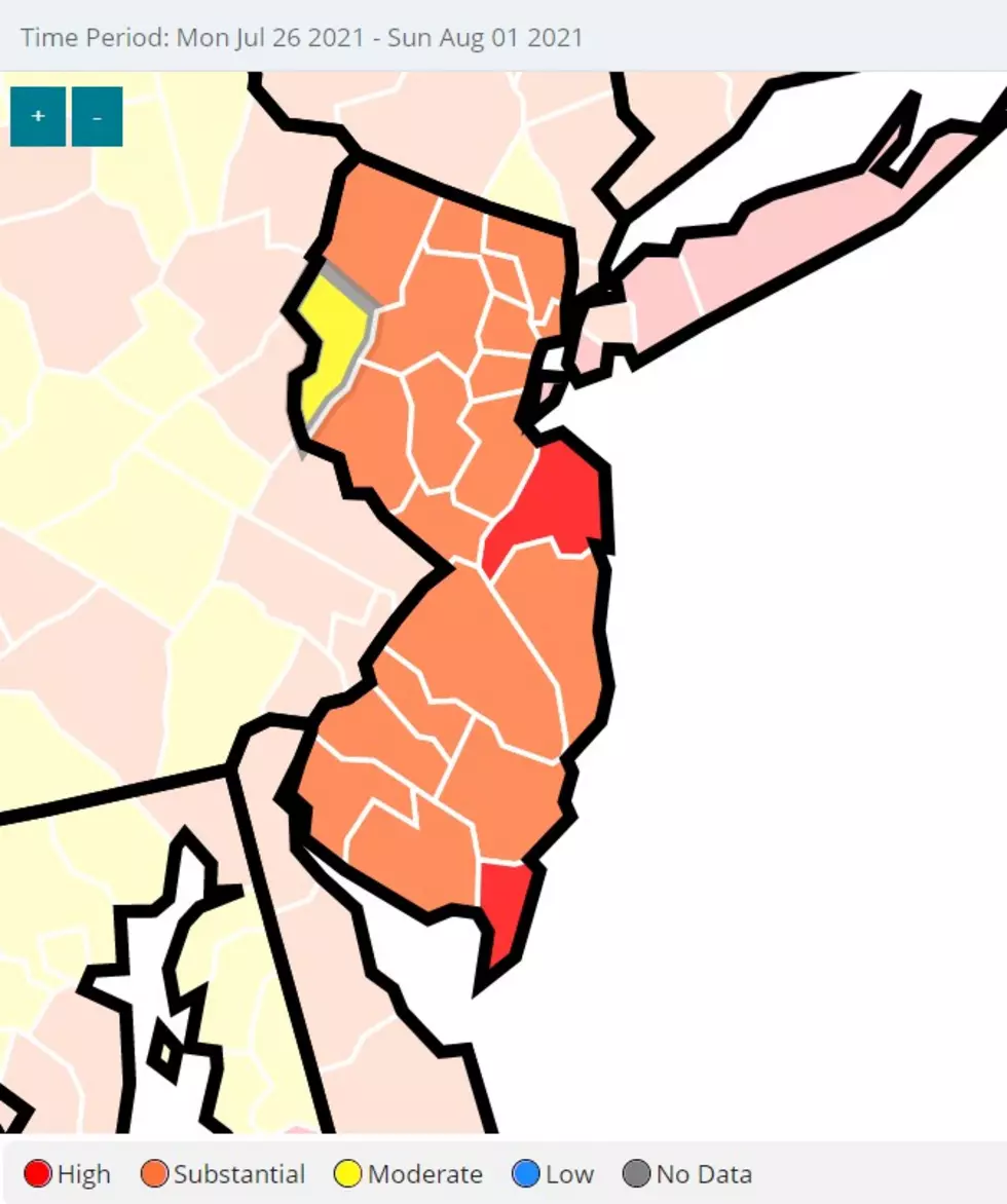 CDC COVID transmission map from 8/3/21