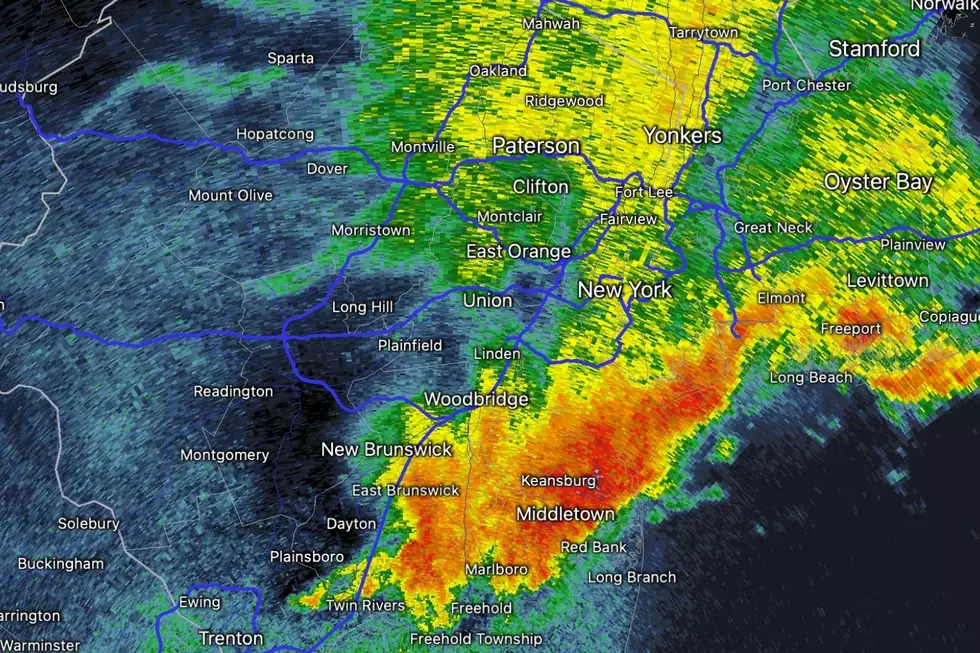 Radar reflectivity image as of 10:15 p.m. Monday