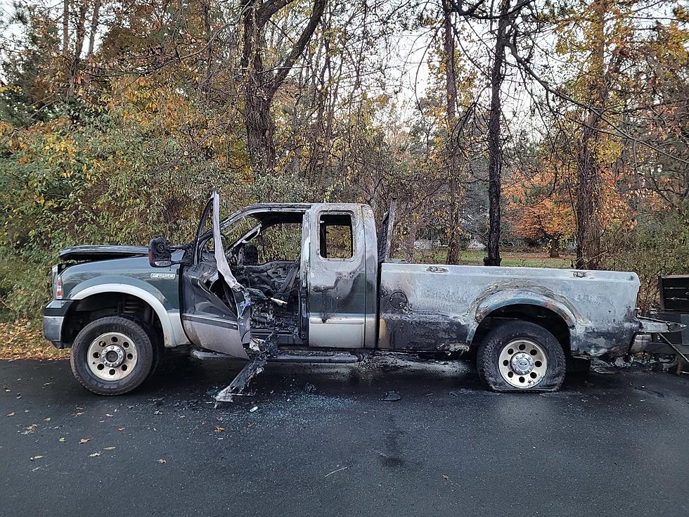 Gas-fueled fire torches landscaping truck in Basking Ridge, NJ