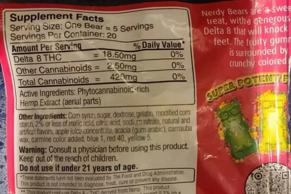 Label on a package of Nerdy Bears handed out on Halloween in Stafford Township