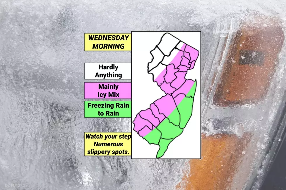 Wednesday morning's icy impacts forecast, as of Wednesday morning. (Dan Zarrow, Townsquare Media)