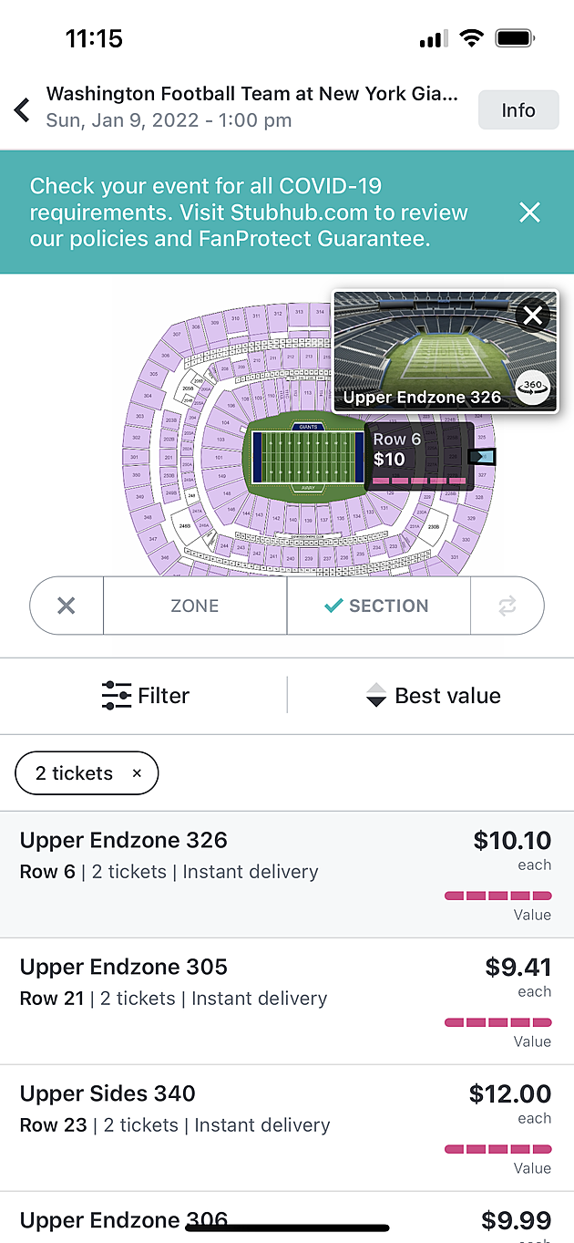 Look how cheap NY Giants tickets are for Sunday