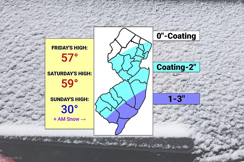 NJ weekend weather: From 60° to 30°, with a bit of snow too