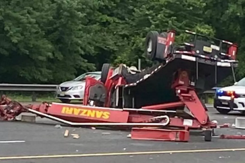 One dead after crane overturns on Garden State Parkway in Clark, NJ